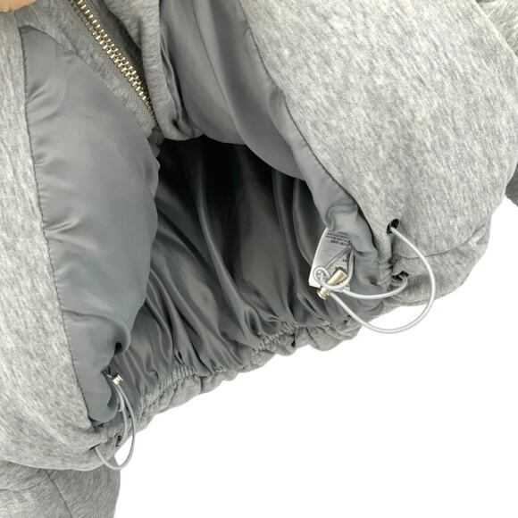 Edikted Gray Jersey Puffer Jacket Size Large NWOT $110 MSRP - Picture 5 of 8